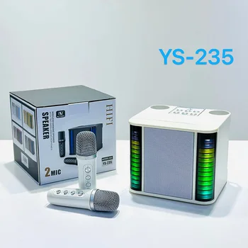 YS-235 Домашний Портативный RGB Bluetooth Динамик Акустическая система Беспроводной Bluetooth Двойной микрофон Аудио Встроенная машина Караоке